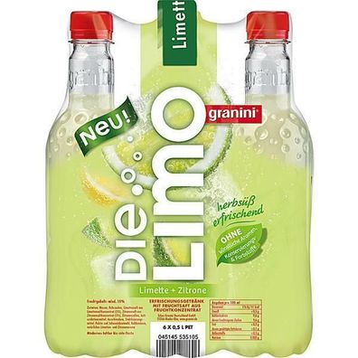 Granini Die Limo Limette-Zitrone PET 18x0.50L Flaschen, Einweg-Pfand