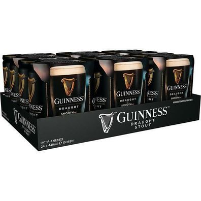 Guinness Bier Irisches 4,2% Vol. 0,44L Dose, 24er Pack (6x4x0,44L) EINWEG Pfand