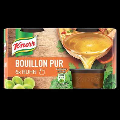 Knorr Bouillon Pur für den vollmundigen Geschmack Huhn 168g, 8er Pack (8x168g)