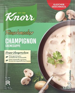 Knorr Feinschmecker Champignon Cremesuppe 45g Beutel, 16er Pack (16x45g)