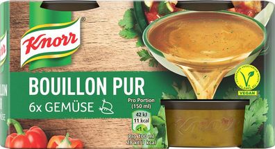 Knorr Bouillon Pur Gemüse vegan 168g, 8er Pack (8x168g)