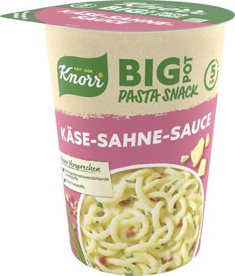 Knorr Big Pot Pasta Snack Käse-Sahne-Sauce 92 g Becher, 8er Pack ( 8x92g )