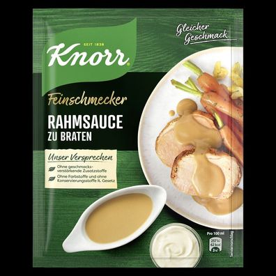 Knorr Feinschmecker Rahmsauce zu Braten 36g Beutel, 23er Pack ( 23x36g )
