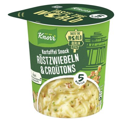 Knorr Kartoffel Snack mit Röstzwiebel & Croûtons 48 g Becher, 8er Pack (8x48g)