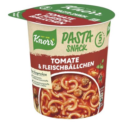 Knorr Pasta Snack Tomate & Fleischbällchen 63 g Dose 8er Pack