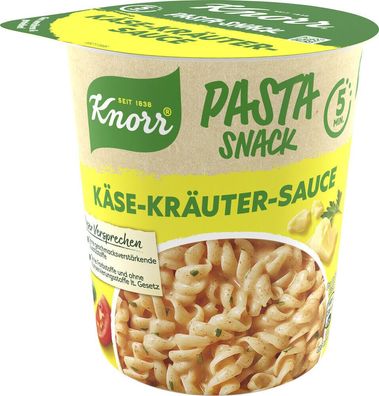 Knorr Pasta Snack in Käse-Kräuter-Sauce 59g Becher, 8er Pack (8x59g)