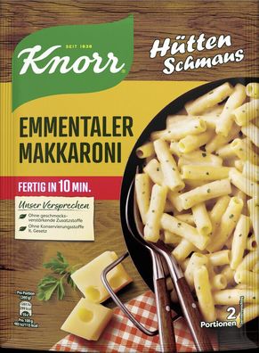 Knorr Hüttenschmaus Emmentaler Makkaroni 151g Beutel, 9er Pack (9x151g)