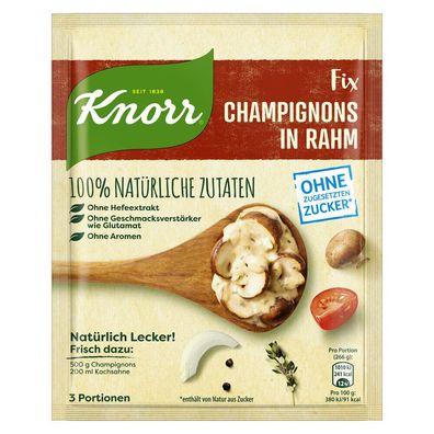 Knorr Natürlich Lecker! Champignon in Rahm 30 g Beutel, 19er Pack (19x30g)