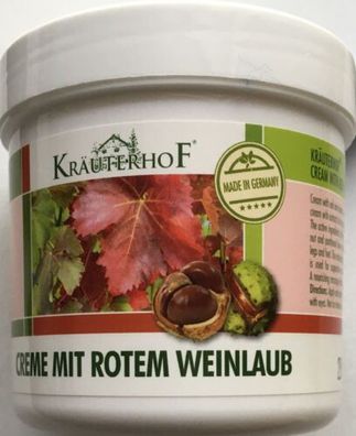 Kräuterhof Creme mit rotem Weinlaub - Bein und Fußcreme - 250 ml (Gr. 250 ml)