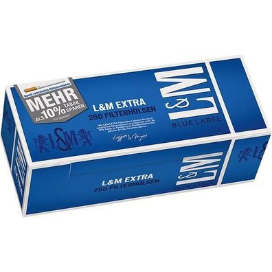 L&M Blue Label Extra Hülsen Filterhülsen Zigarettenhülsen 4x 250er Packung