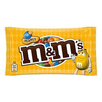 M&M's Peanut, Erdnuss, Schokolade, Kugeln, 24x45 g Beutel