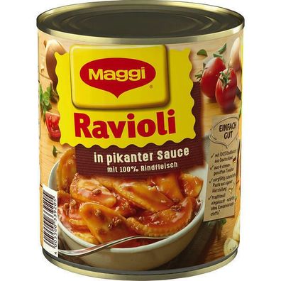 Maggi Ravioli in pikanter Sauce mit Fleischfüllung 6x800 g Dose