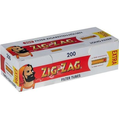 ZIG ZAG Extra Long Filterhülsen, Filter Hülsen 5x200er Packungen