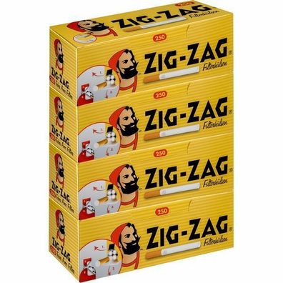 ZIG ZAG Filterhülsen, Filter Hülsen 4x250er Packungen