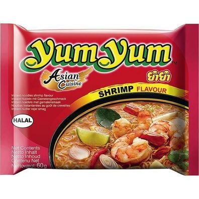 Yum Yum Thailand Instant Nudeln Shrimps 30 x 60 g Packung