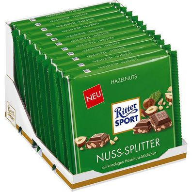 Ritter Sport Nuss Splitter - Schokolade Haselnüsse Nüsse - 11x250 g Tafeln