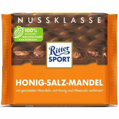 Ritter Sport Nuss-Klasse Honig-Salz-Mandel 100g Tafel 11er Pack (11x100 g)