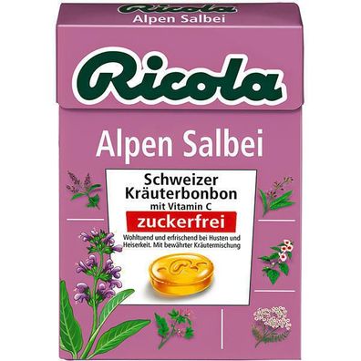 Ricola Alpen Salbei ohne Zucker, Bonbons, 20x50 g Bx