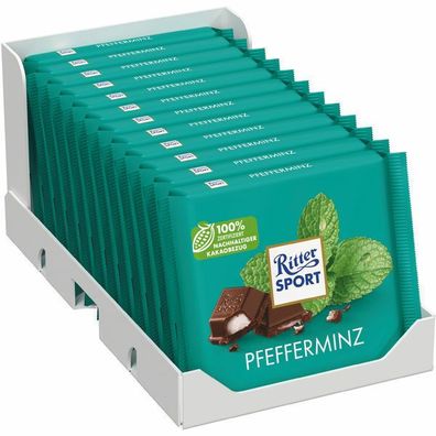 Ritter Sport Pfefferminz Schokolade 100g Tafel 12er Pack (12x100 g)
