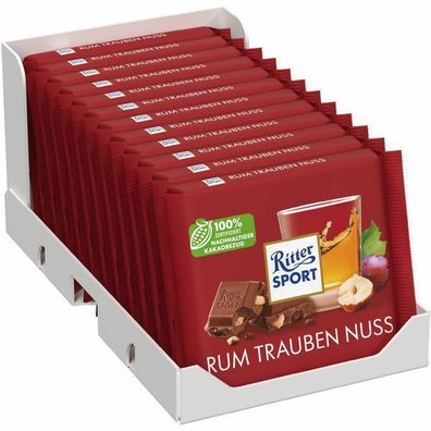 Ritter Sport Rum-Trauben-Nuss 100g Tafel 12er Pack (12x100 g)