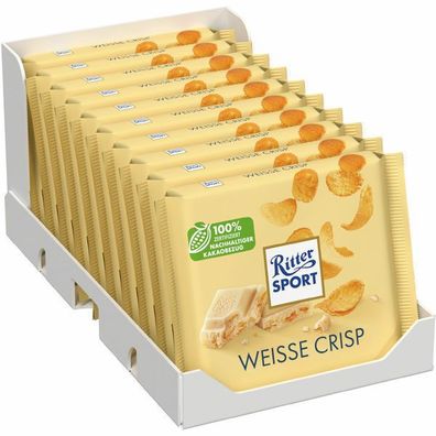 Ritter Sport Weisse Crisp Schokolade 100 g Tafel 10er Pack (10x100 g)