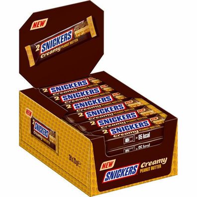 Snickers Creamy Peanut Butter 24x36,5g Riegel, im Karton