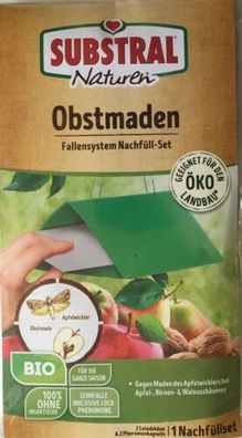 Substral Naturen Obstmaden Fallensystem - Nachfüll-Set mit 2 Leimböden - 1 Pck.