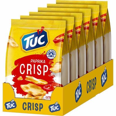 Tuc Crisp Paprika Salzgebäck Crackers Gebacken gesalzen 6x100 g Pg.