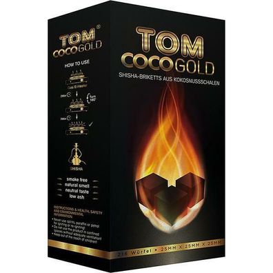 TOM Cococha Kohle Gold Naturkohle - Kokoskohle - Shisha Kohle 1x3000g Pg.