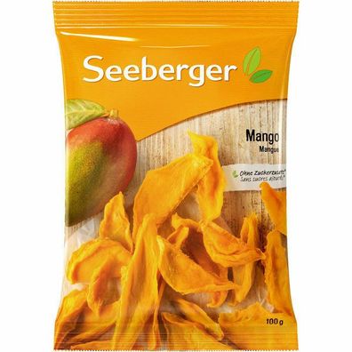 Trockenobst Seeberger Mango ungezuckert Snacken 13x100g Beutel