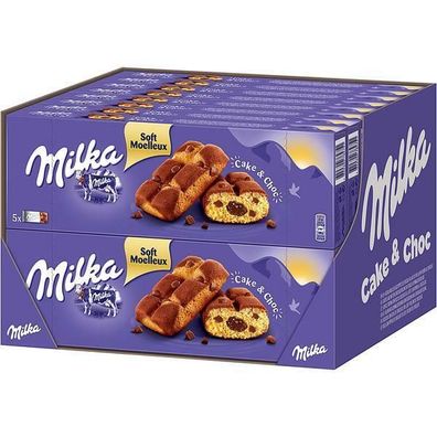 Milka Cake & Choc - 5 Mini Kuchen mit flüssigem Schokolade Kern 16x175 g Pg.