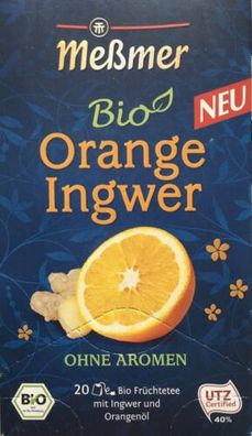 Meßmer Bio Orange Ingwer - Bio Früchtetee - 20 Beutel - 55 gr Packung