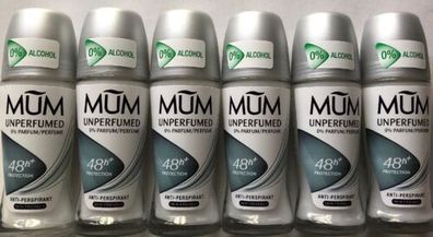Mum Deo Roll-On ohne Parfüm parfümfrei 6x 50 ml