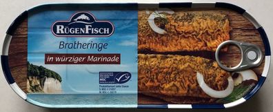 Rügen Fisch Bratheringe in würziger Marinade herzhaft saftig 500g Dose,12er Pack