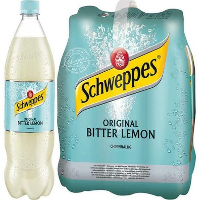 Schweppes Original Bitter Lemon PET 6x1.25 L Flaschen, Einweg-Pfand