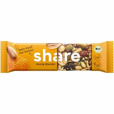 Share Bio Nussriegel Honig und Mandel 35 g Riegel, 15er Pack (15x35 g)