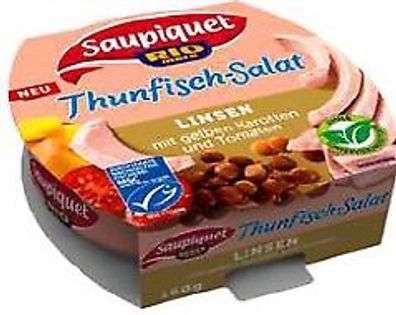 Saupiquet MSC Thunfisch Salat LINSEN 160g, 18er Pack (18x160g)