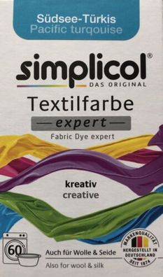 Simplicol Textilfarbe expert - Südsee Türkis - auch für Wolle & Seide - 150 gr