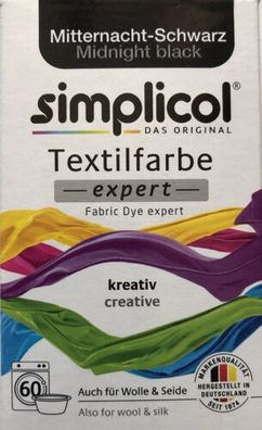 Simplicol Textilfarbe expert - Mitternacht Schwarz - auch für Wolle & Seide