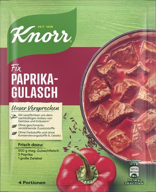Knorr Fix Paprika-Gulasch 48g Beutel, 22er Pack (22x48g)