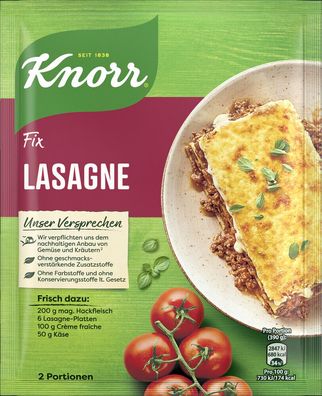 Knorr Fix Lasagne 52g Beutel, 20er Pack (20x52g)