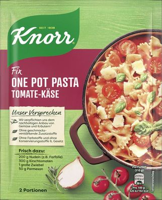 Knorr Fix One Pot Pasta Tomate-Käse 38g Beutel, 28er Pack (28x38g)