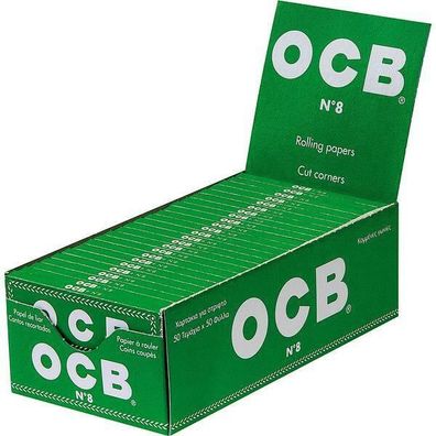 OCB Grün No. 8, 50x50Bl Pg. (Blättchen, Paper, Papier)