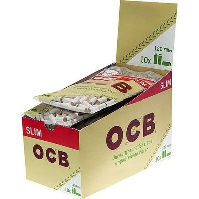 OCB Organic Slim Filter Eindrehfilter Zigarettenfilter 10x120St Pg.