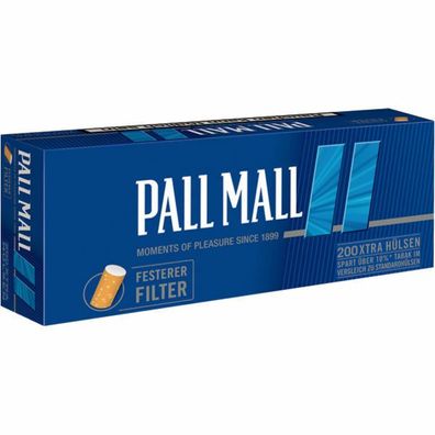 Pall Mall Blue Xtra Hülsen, Filterhülsen Hülsen Zigarettenhülsen 5x200er Pg.