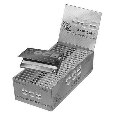 OCB X-Pert Silber kurz Drehpapier/ Blättchen/ Zigarettenpapier 25x100 Blatt Pg.