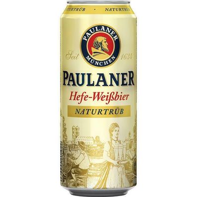 Paulaner Hefe-Weißbier naturtrüb 5,5% Vol. 0,5L Dose, 24er Pack Einweg-Pfand