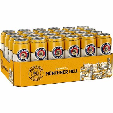 Paulaner Original Münchner Hell 4,9 % Vol. 0,5 L Dose, 24er Pack Einweg-Pfand