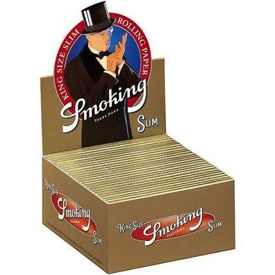 Smoking King Size Gold Slim Drehpapier/ Blättchen/ Zigarettenpapier 50x33Bl Pg.