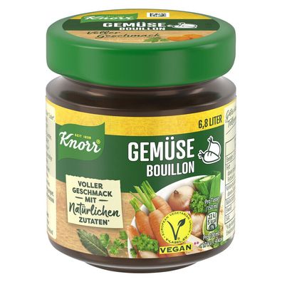 Knorr Gemüse Bouillon Glas ergibt 6,8 L, 136 g Glas 10er Pack